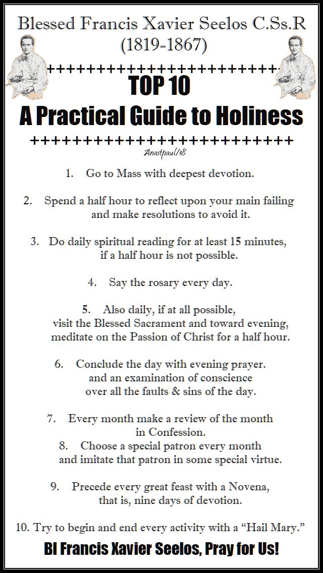 bl francis xavier seelos - top ten tips a pactical guide to holiness - 5 oct 2018