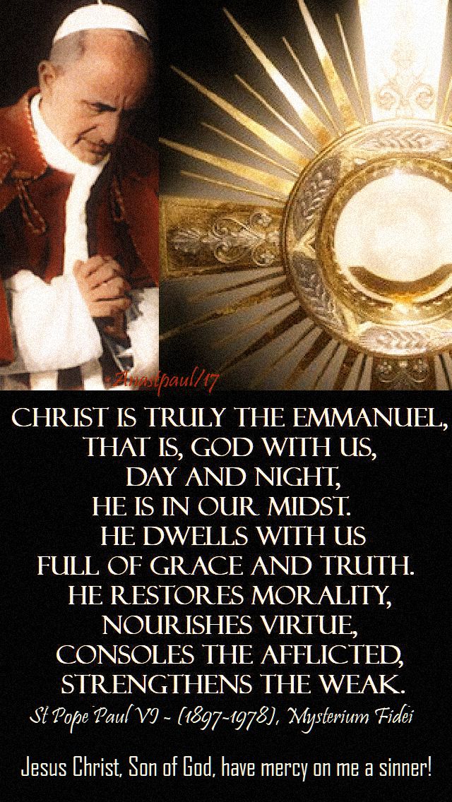 christ is truly emmanuel - bl pope paul VI - 14 oct 2018