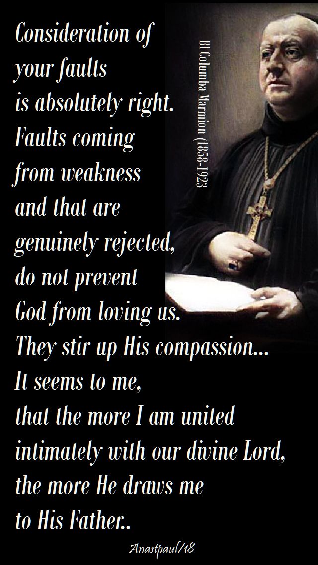 consideration of you faults - bl columba marmion - 10 oct 2018