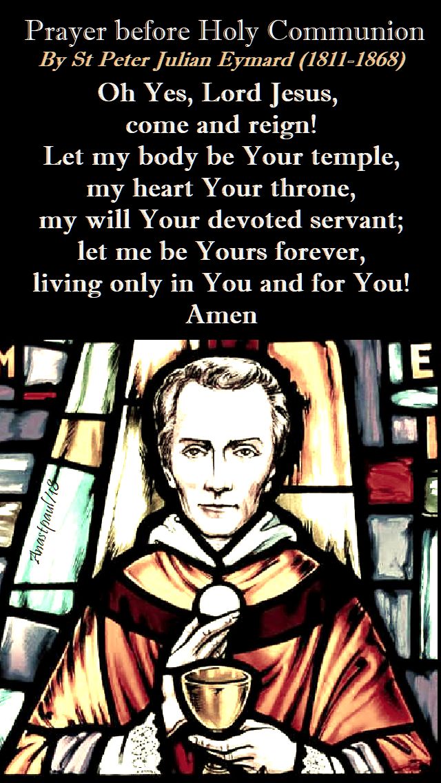 prayer before holy communion - st peter julian eymard - 21 oct 2018
