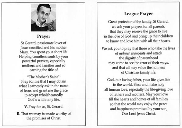 st gerard and league prayer