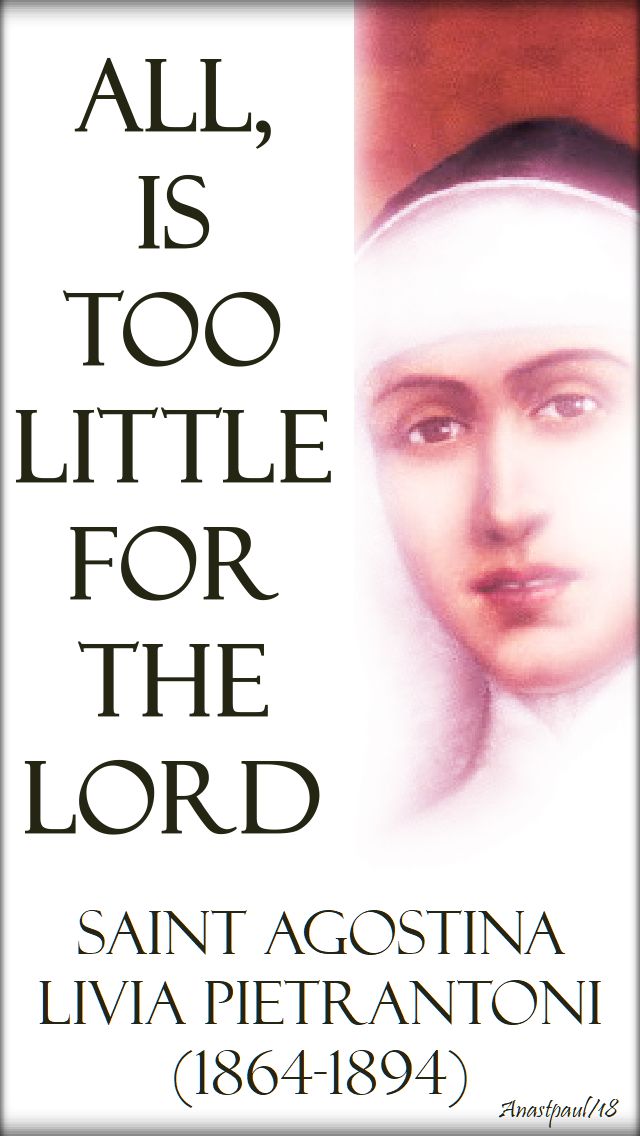 all, is too little for the lord - st agostina pietrantoni - 13 nov 2018