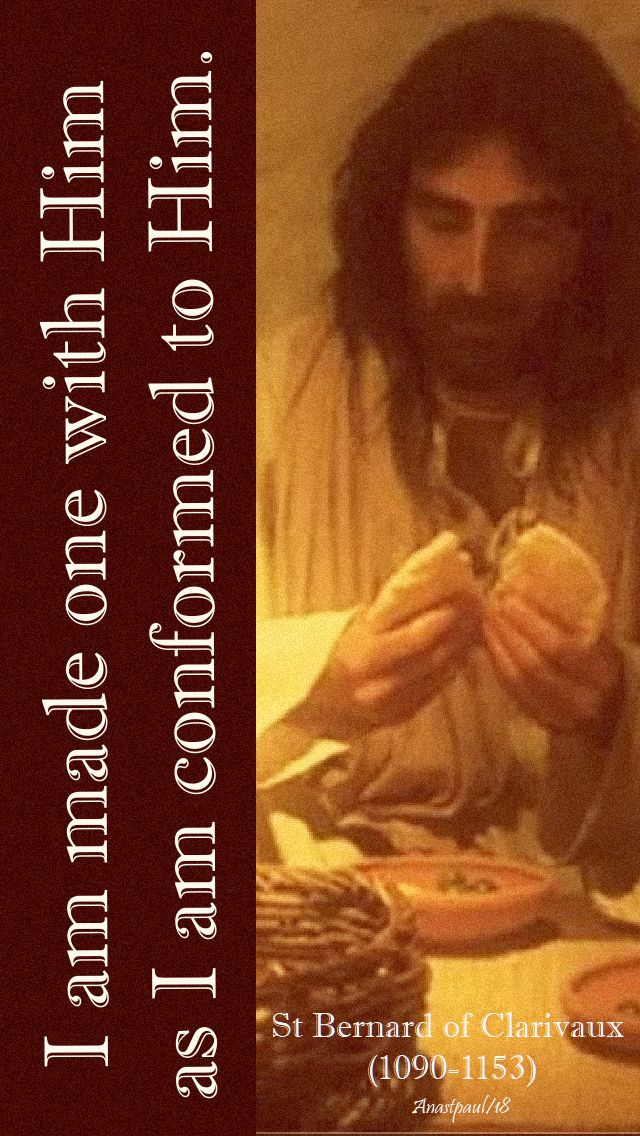 i am made one with him as i am conformed to him - st bernard - 4 nov 2018 sun reflection