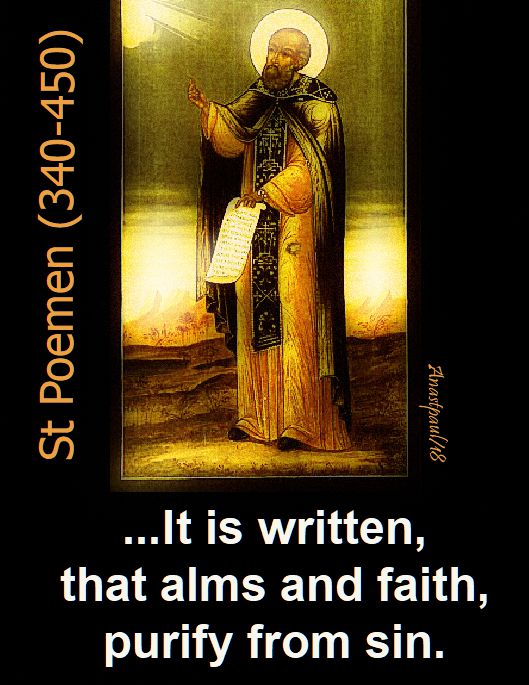 it is written that alms - speaking of alms - st poemen - 26 nov 2018