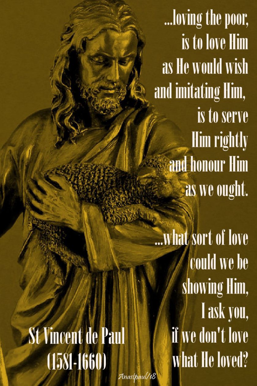 loving the poor is to love him - st vincent de paul - 5 nov 2018