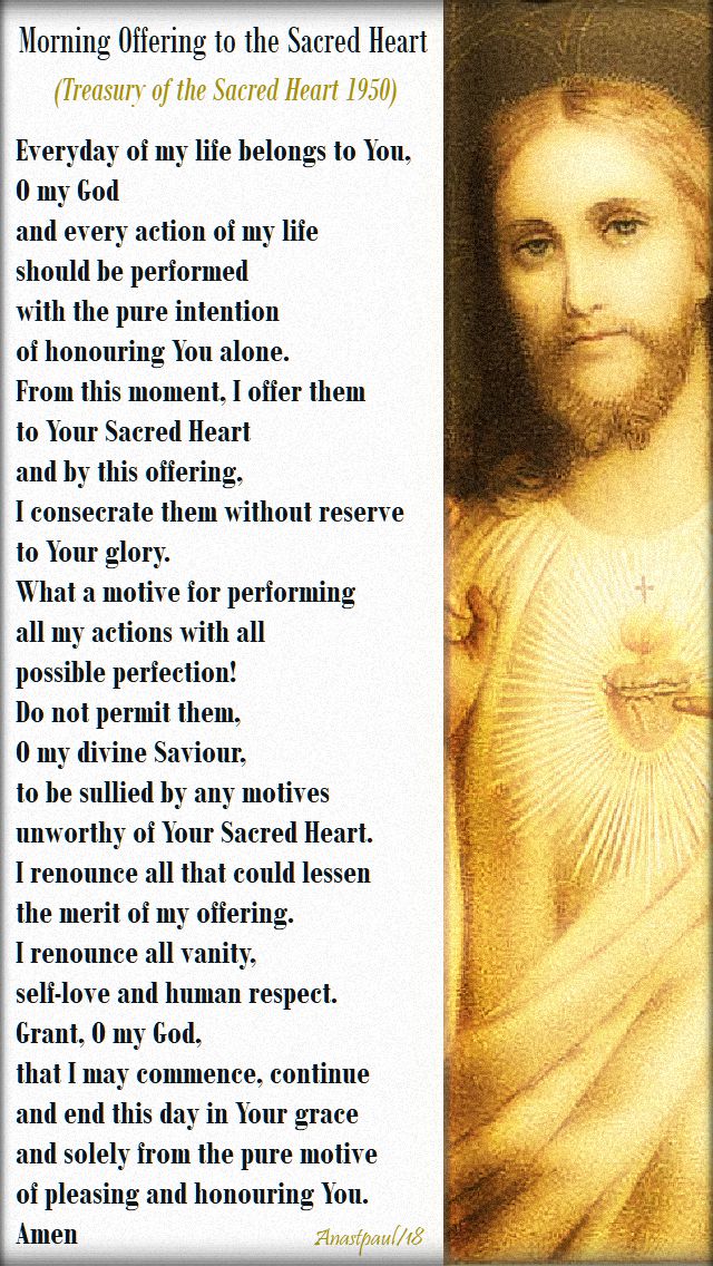 morning offering to the sac heart - treasury of the sac heart 1950 - 13 nov 2018