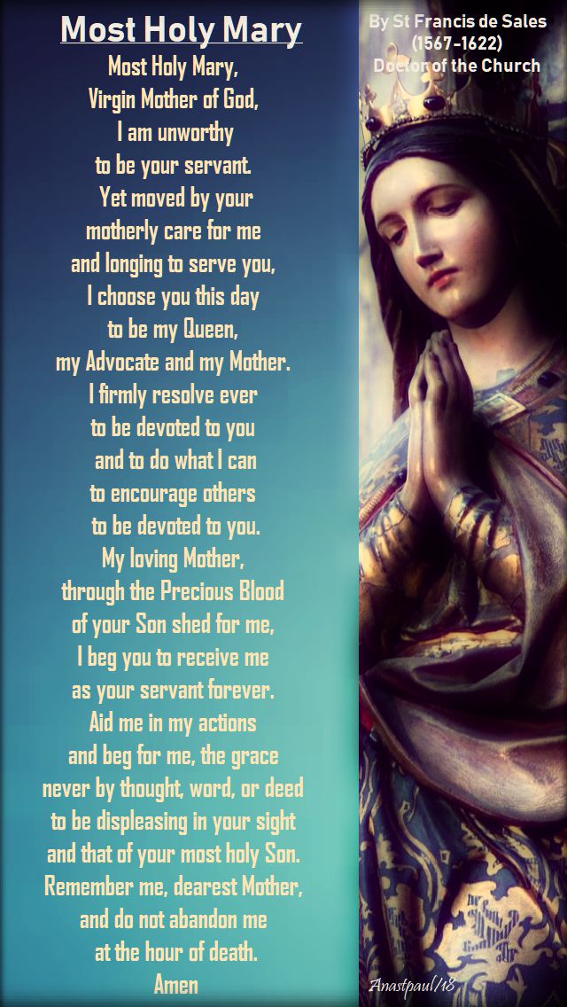 most holy mary by st francis de sales - 3 nov 2018