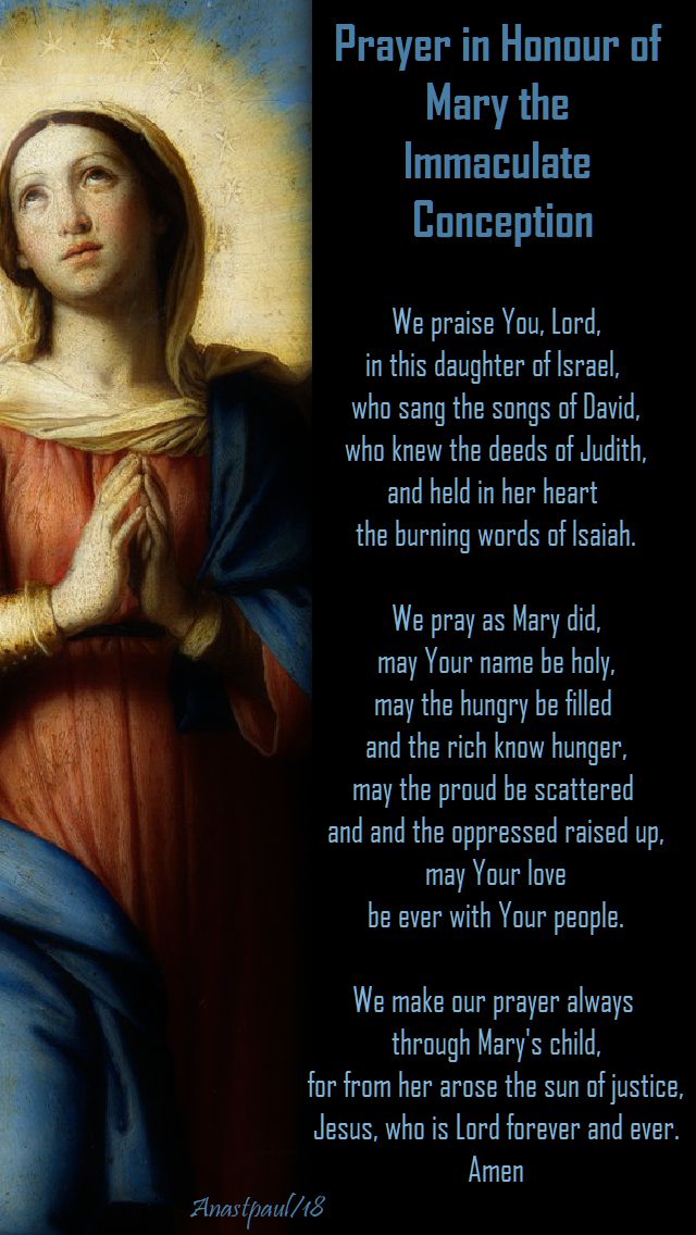 prayer in honour of mary the imm conception - 8 nov mem of bl john dun scotus