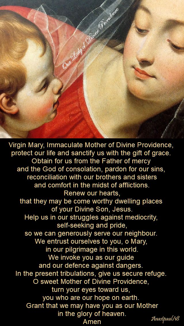 prayer to mary mother of divine providence - fest day 19 nov 2018
