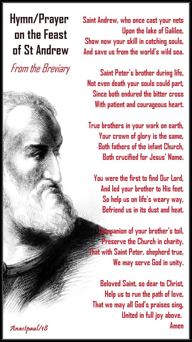 st andrew who once cast your nets - breviary hymn for the feast of st andrew - 30 nov 2018