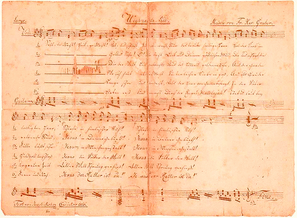 An early copy of Silent Night written by Joseph Mohr