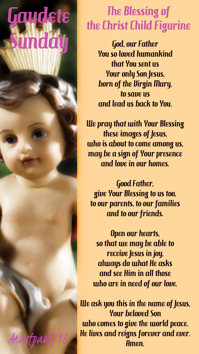 Gaudete sunday the blessing of the Christ child figurine - pope benedict 16dec2018