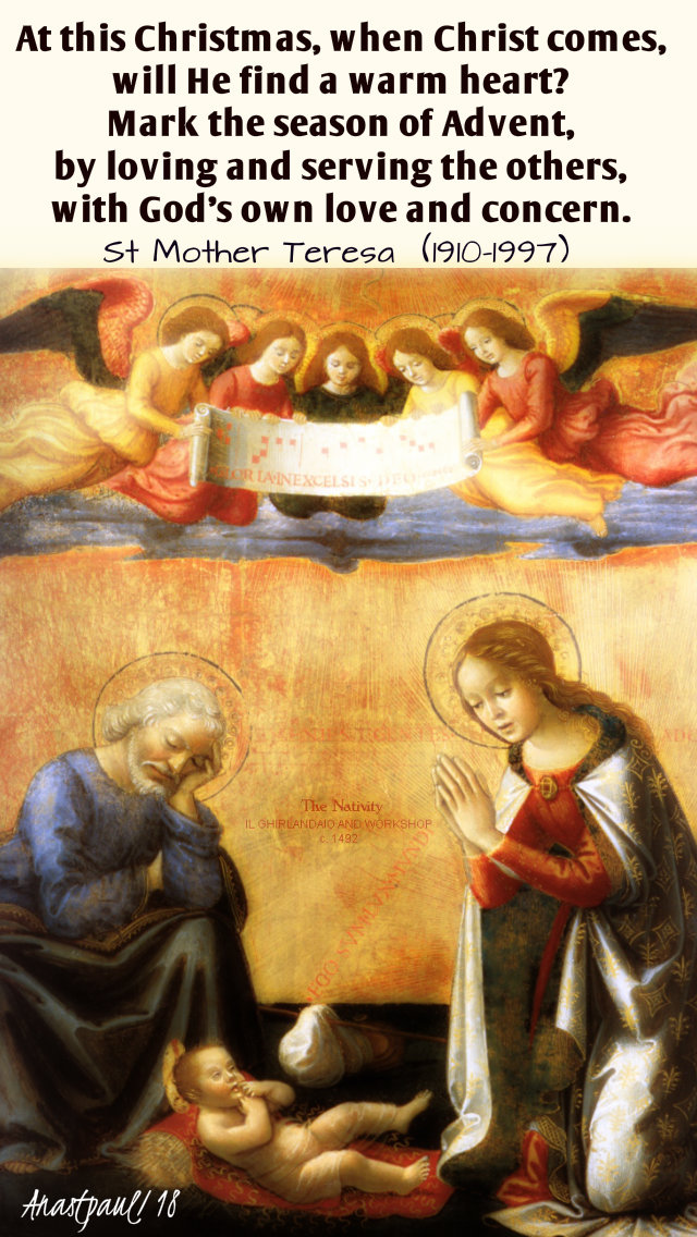 at this christmas when christ comes - st mother teresa 15 dec 2018