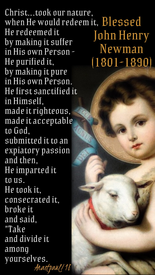 christ took our nature when he would redeem it bl john henry 20dec2018