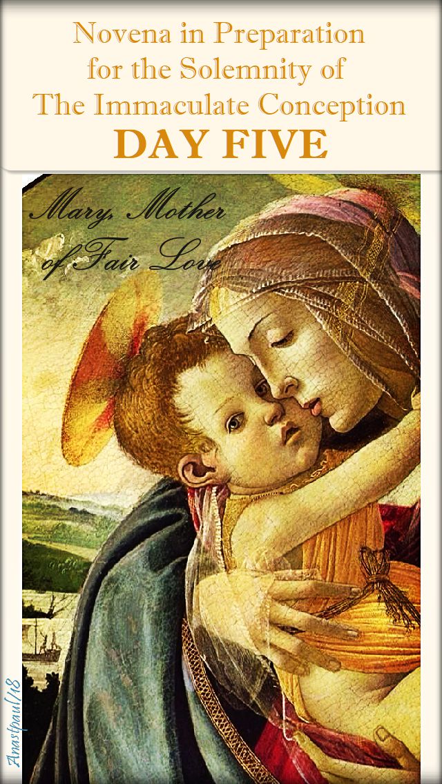 DAY FIVE - IMM CONCEPTION NOVENA - MARY MOTHER OF FAIR LOVE