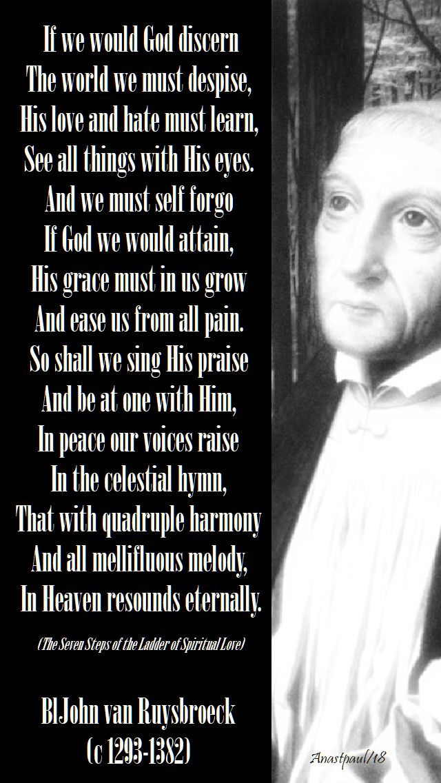 if we would god discern - john van ruysbroeck - 2 dec 2018