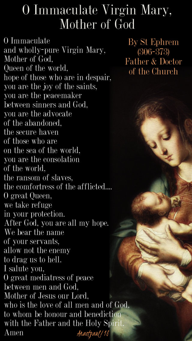 o immac virgin mary mother of god - st ephrem 1 jan 2018