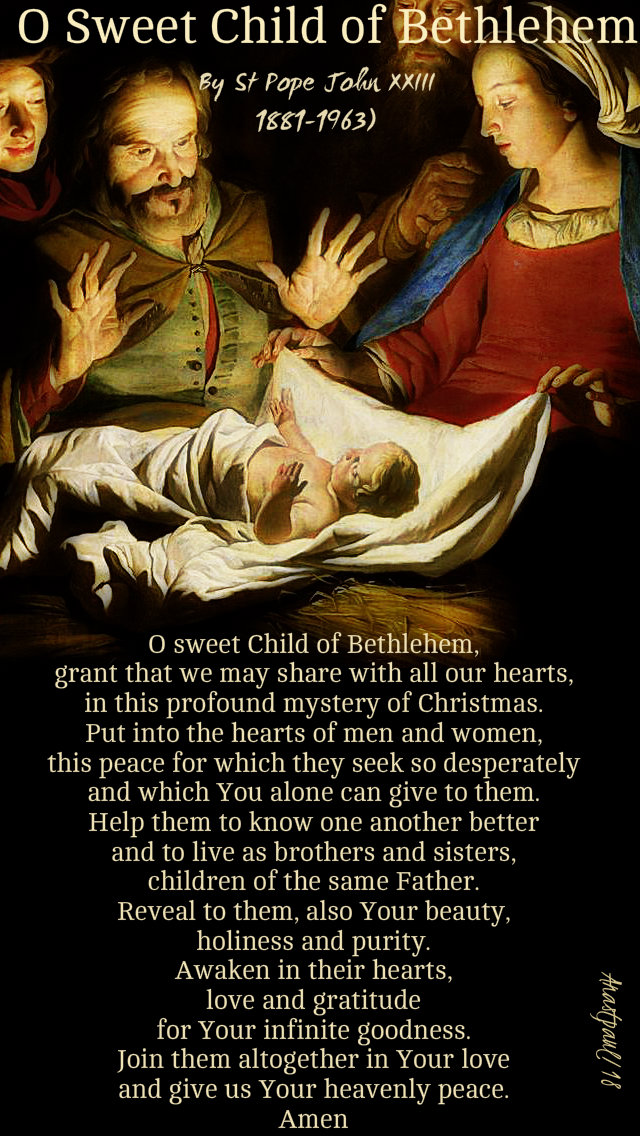 o sweet child of bethlehem by st pope john XXIII 24 dec 2018
