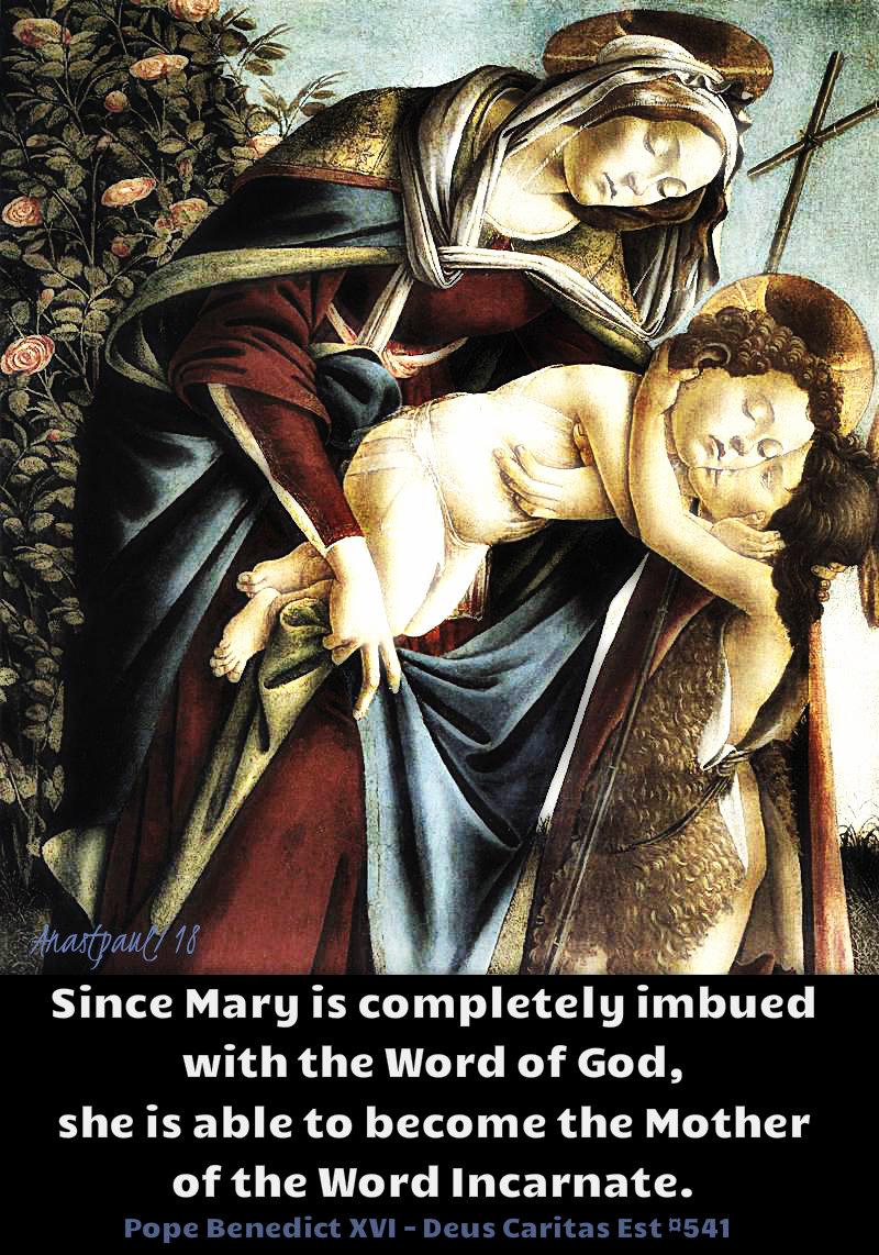 since mary is completely imbued with the word - pope benedict the magnificat 22dec2018