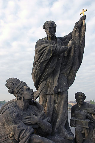 st francis xavier charles bridge prague statue