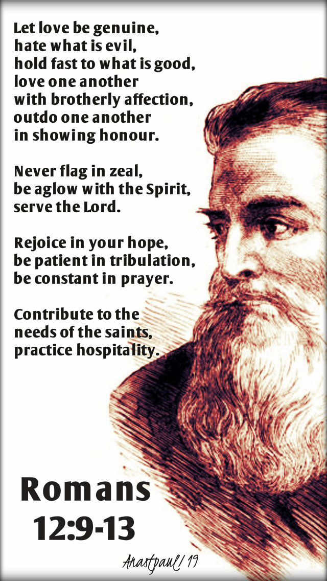 let love be genuine - romans 12 9-13 25 jan 2019