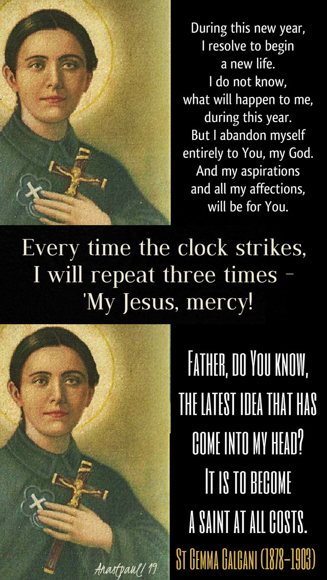 new year quotes - st gemma galgani 1 jan 2019