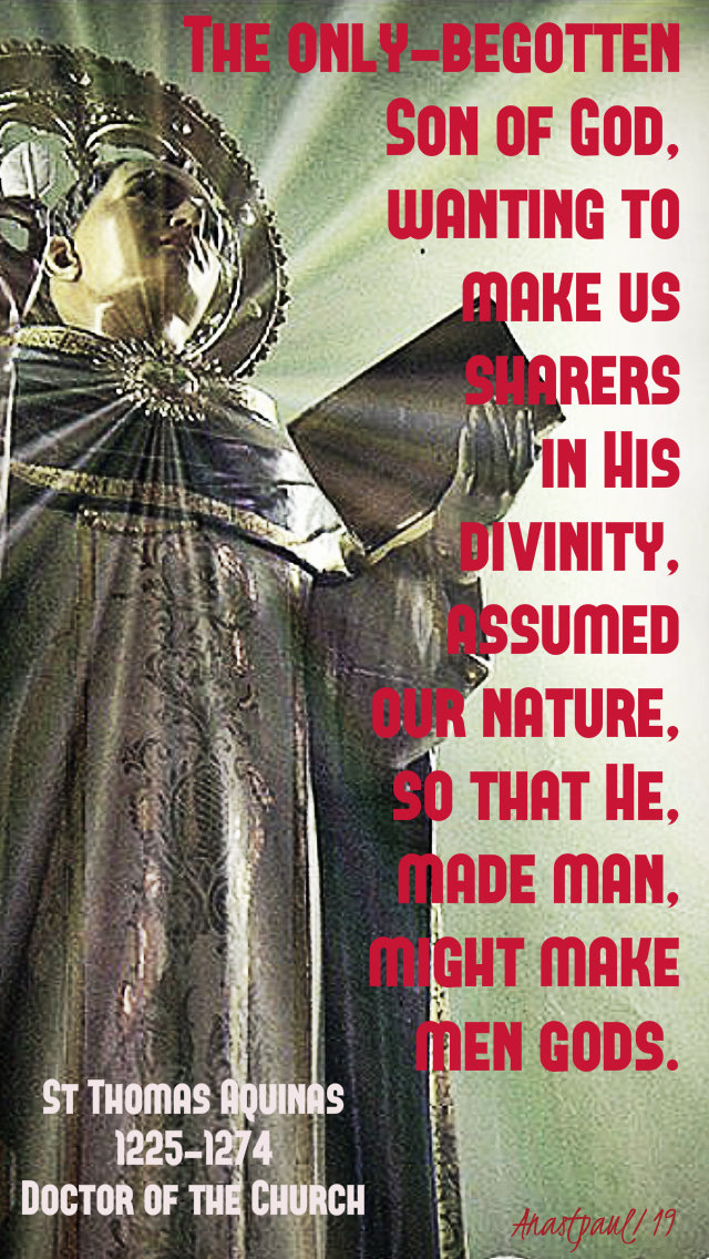 the only-begotten son of god - st thomas aquinas - 28jan2019