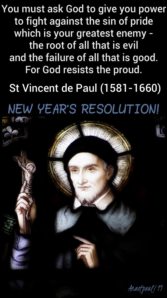 you must ask god to give you power - st vincent de paul - new year's res 1 jan 2019