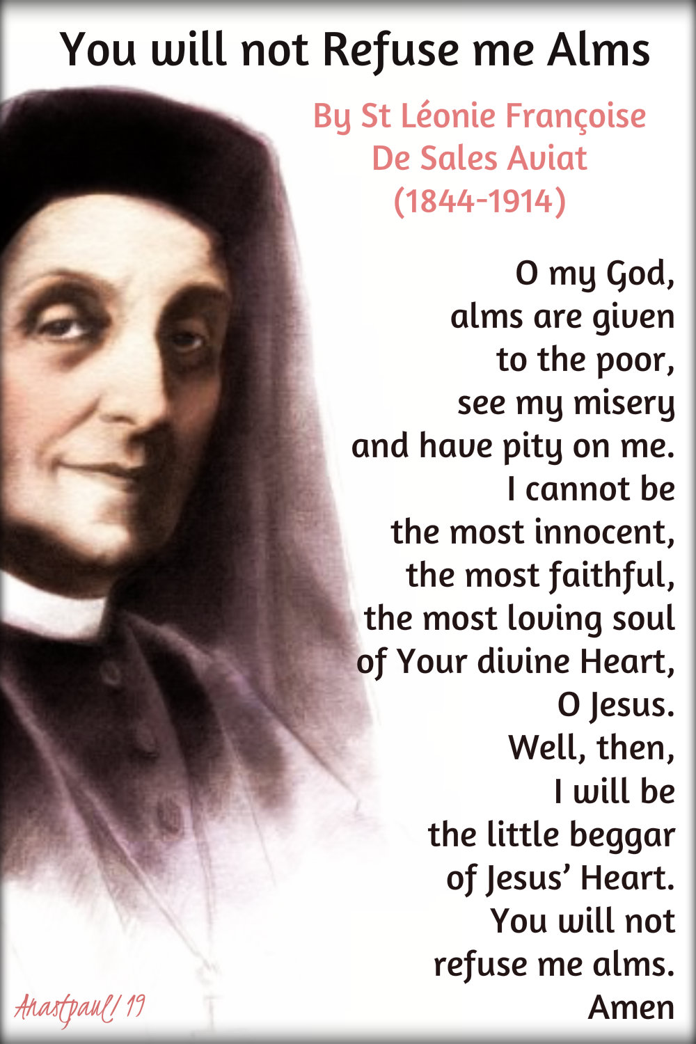 you will not refuse me alms - st leonie aviat 10 jan 2019