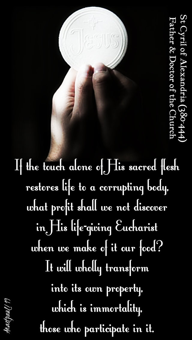 if the touch alone of his sacred flesh - sty cyril of alexandria 17 feb 2019 sun reflection.jpg
