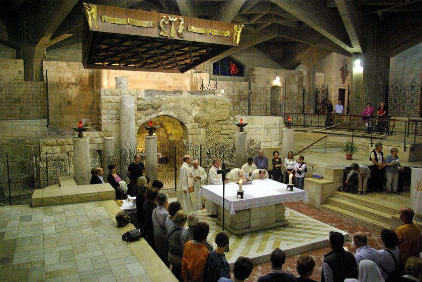 Catholic Mass in the Grotto of the Annunciation