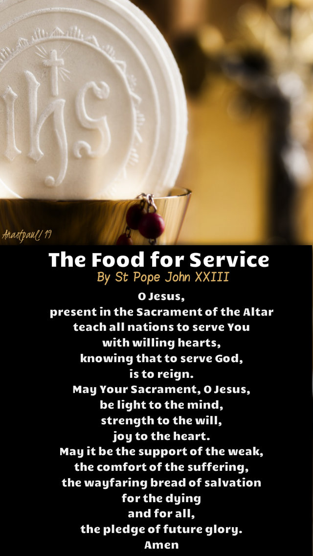 the food for service by st pope john XXIII 17 march 2019