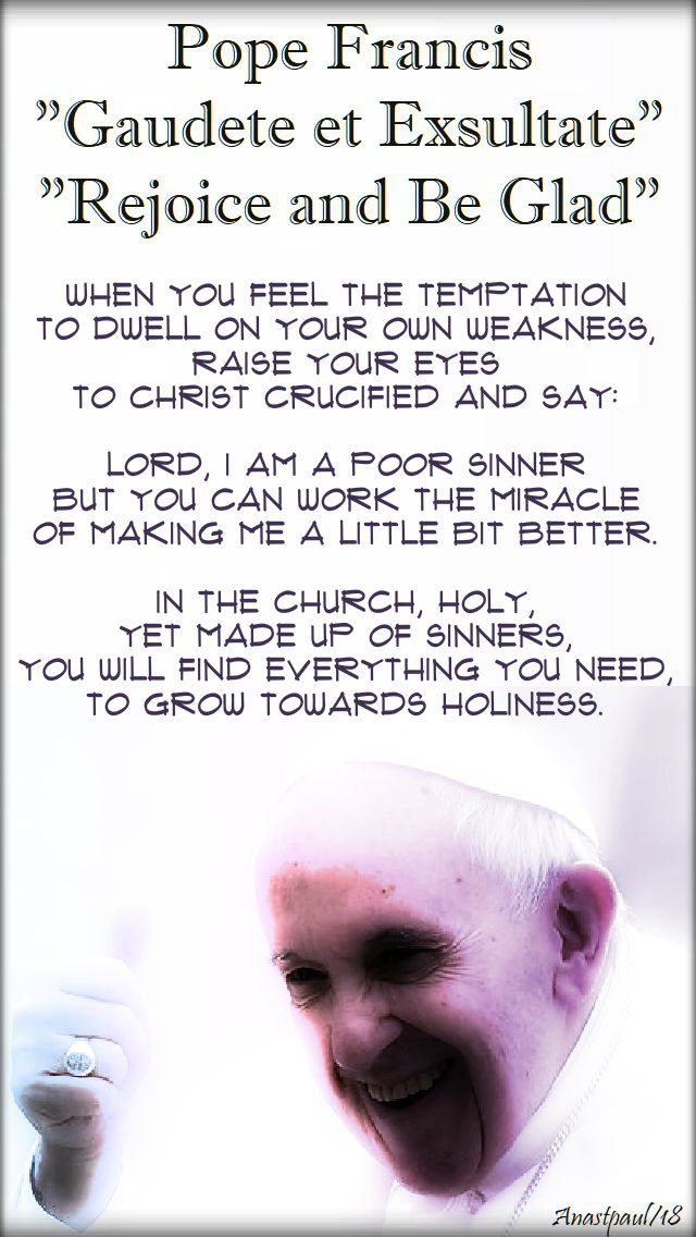 WHEN YOU FEEL THE TEMPTATION TO DWELL - pope francis - gaudete exsultate - 1 march 2019.jpg