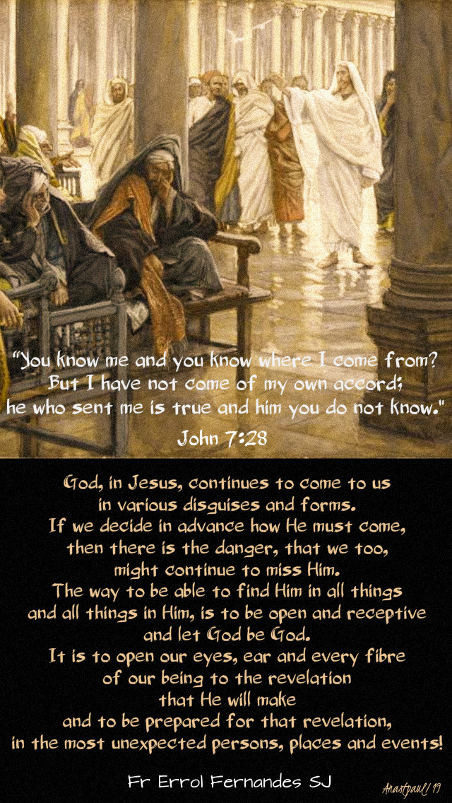 john 7 28 you know me - god in jesus continues to come - gods word 5 april 2019.jpg