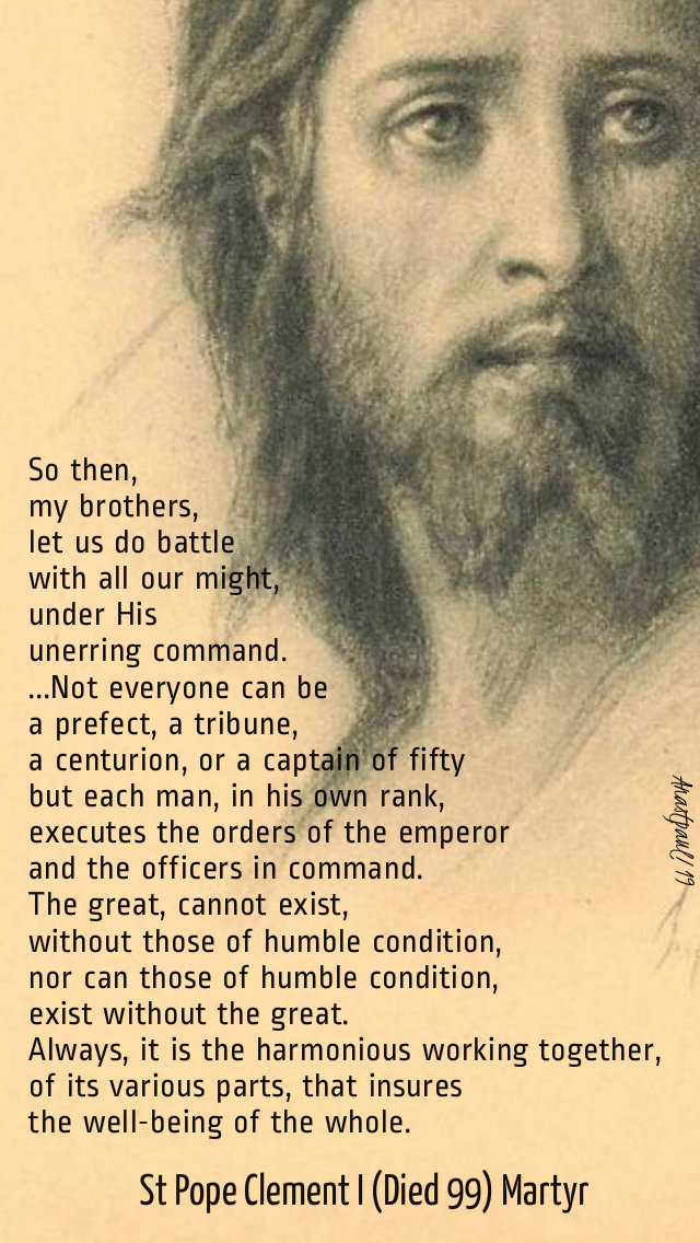 so then my brothers let us do battle under His - st pope clement I - 17 may 2019.jpg