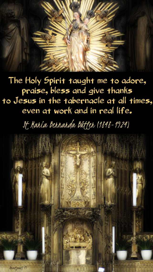 the holy spirit taught me to adore - st maria bernard butler - 19 may 2019