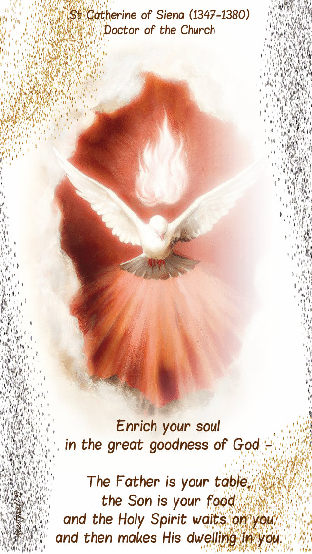 the father is the table the son is the food and the holy spirit waits on you st c of siena 1 june 2019