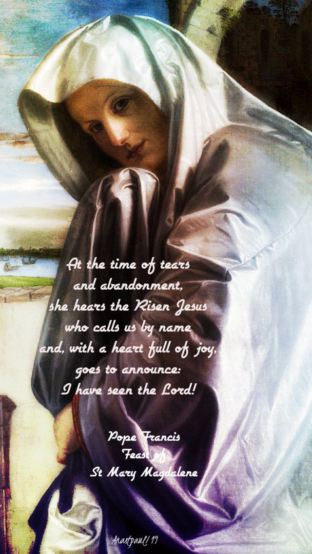 at the time of tears and abandonment - pope francis - 22 july 2019