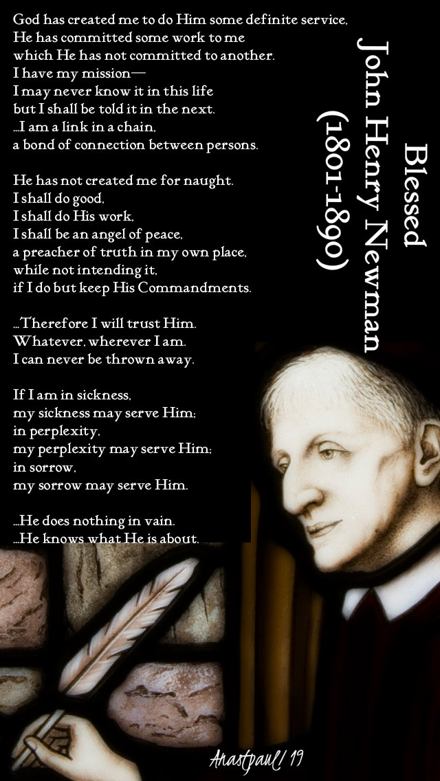 god has created me - bl john henry newman 3 feb 2019