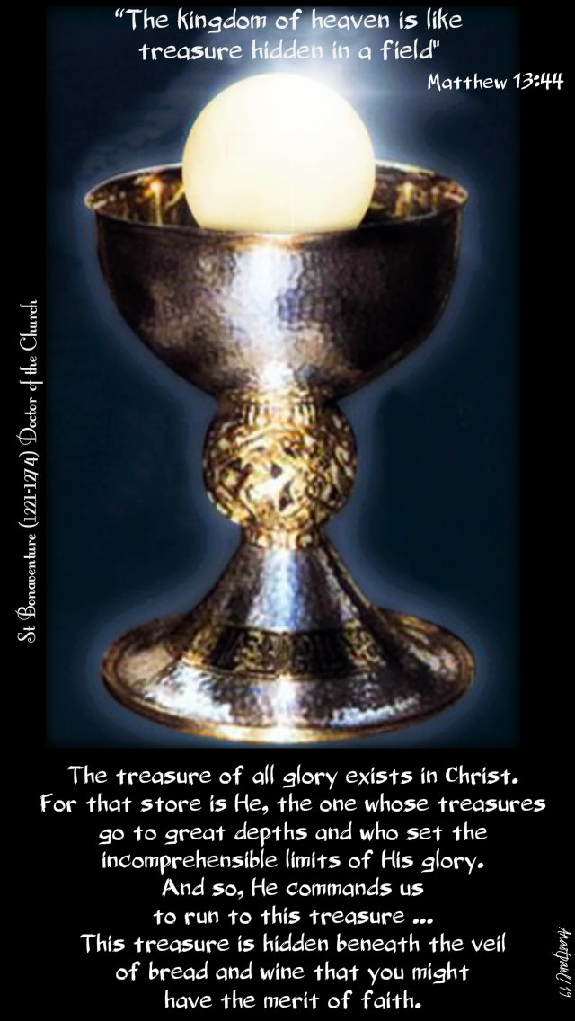 matthew 13 44 the kingdom of heaven is like a treasure - the treasure of all glory exists in christ st bonaventure 31 july 2019.jpg