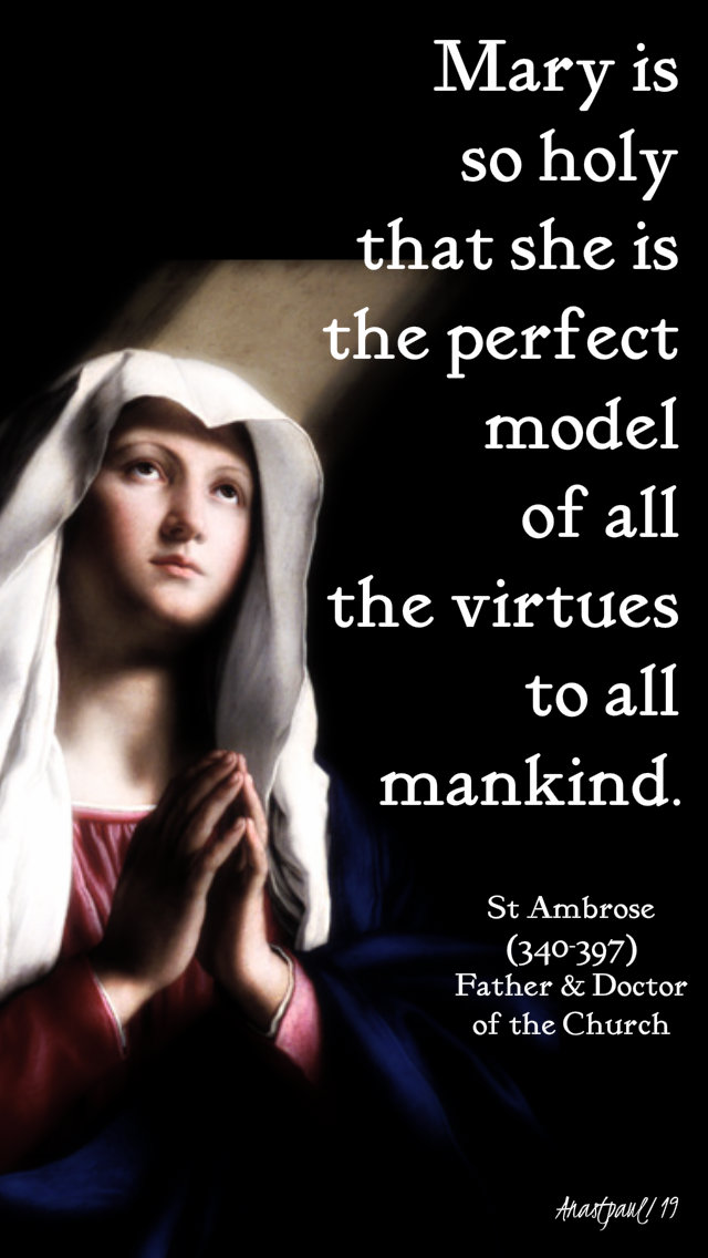 mary is so holy that she is the perfect - 3 aug 2019