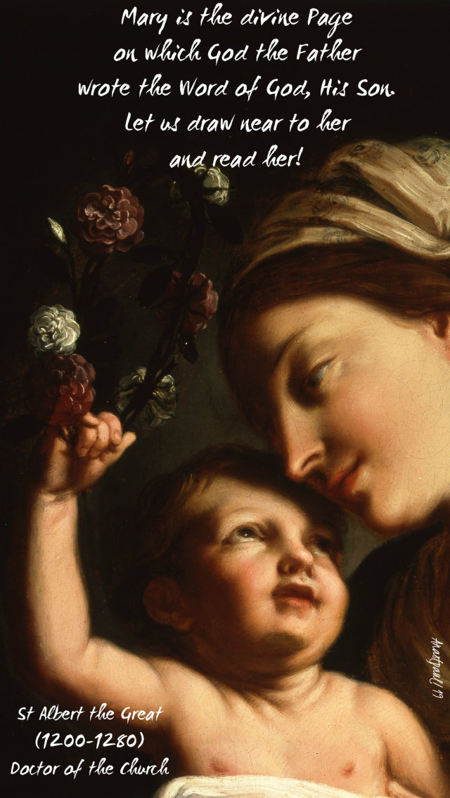mary is the divine page on which god the father - st albert the great 3 aug 2019
