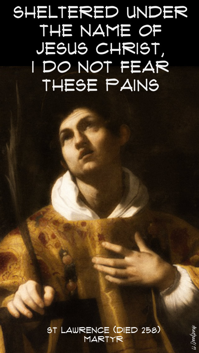 sheltered under the name of jesus christ - st lawrence - 10 aug 2019