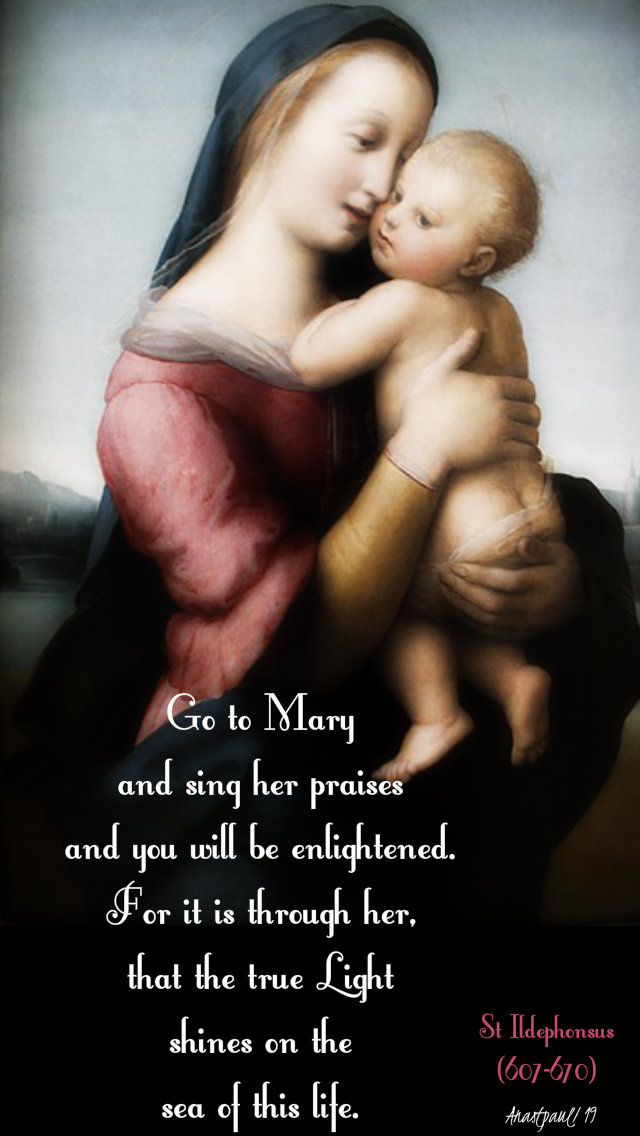 go to mary and sing her praises st ildephonsus the true light shines on the sea of this life 8 sept 2019 nativity of mary
