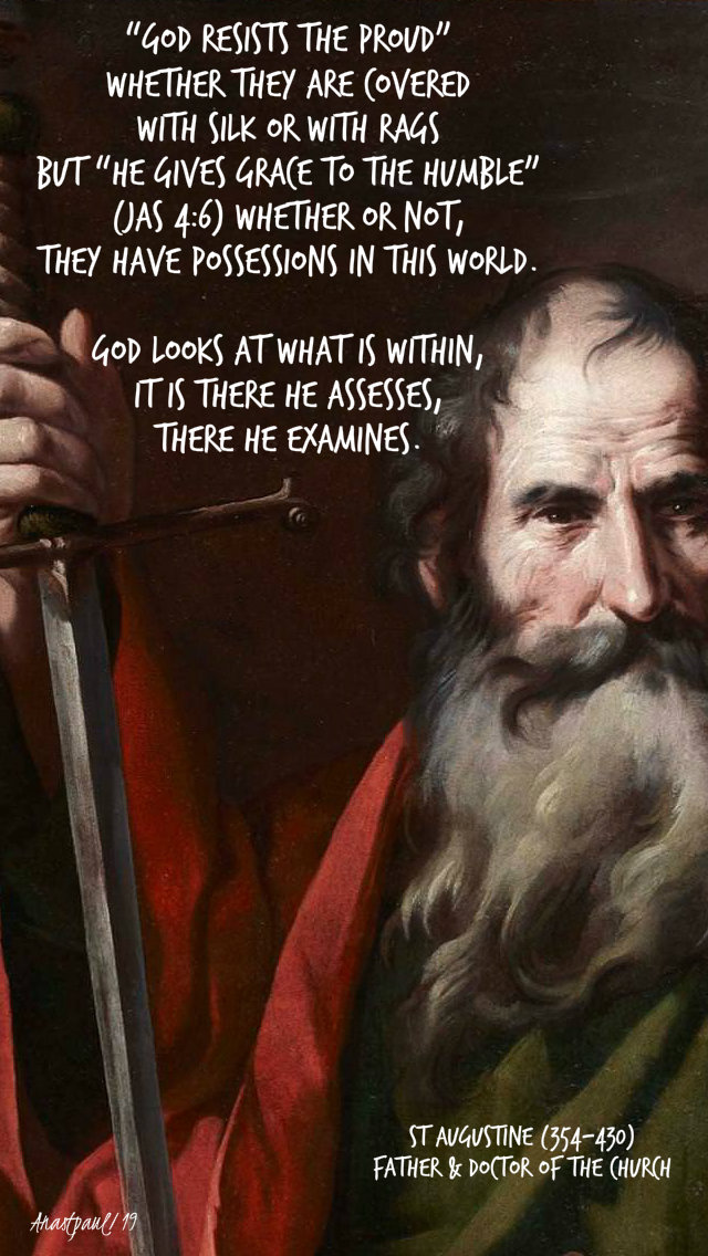 god resists the proud - god looks at what is within - st augustine - 29 sept 2019.jpg