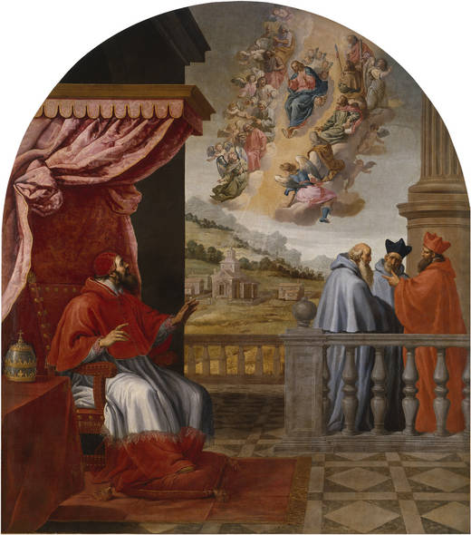 Vicente_Carducho.__Visión_del_papa_Víctor_III__(1626-1632),_Cartuja_del_Paular-Museo_del_Prado