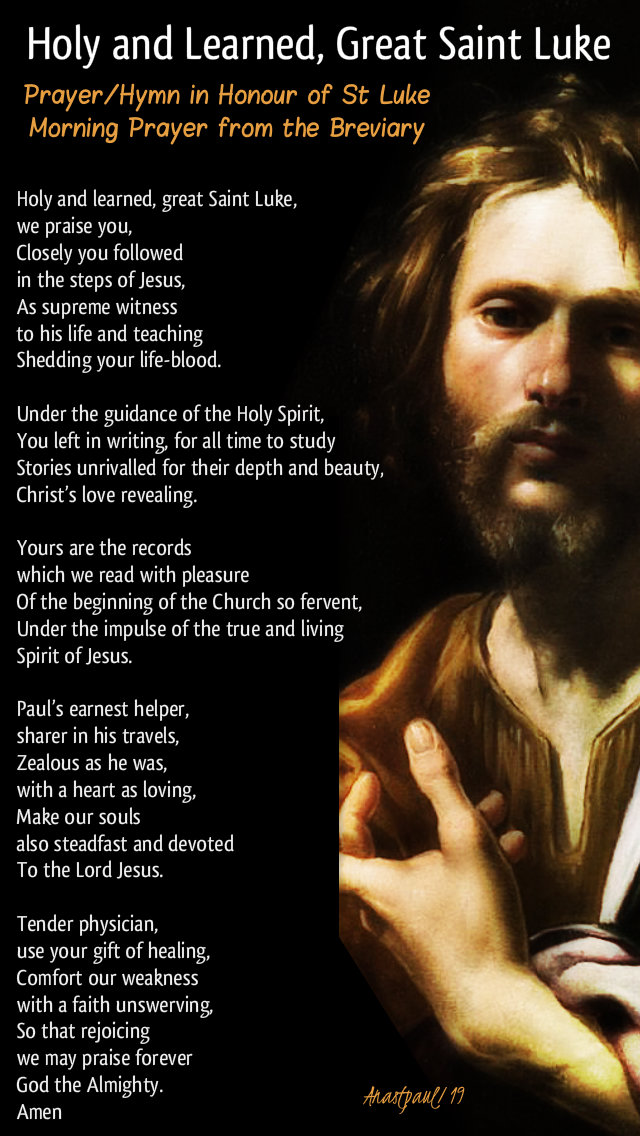 holy and learned great st luke - feast of st luke 18 oct 2019 hymnn prayer breviary.jpg