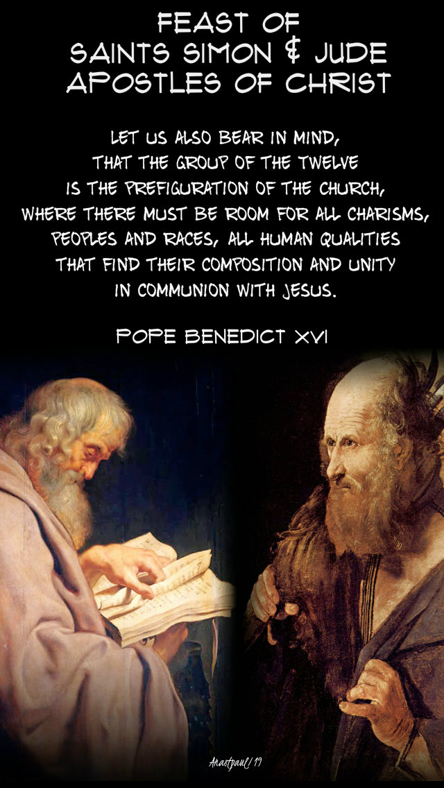 let us bear in the mind that the group of the twelve - sts simon and jude - pope benedict 28 oct 2019.jpg