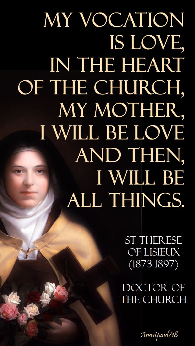 my-vocation-is-love-st-t-of-l-1-oct-2018and thought for the day 2019