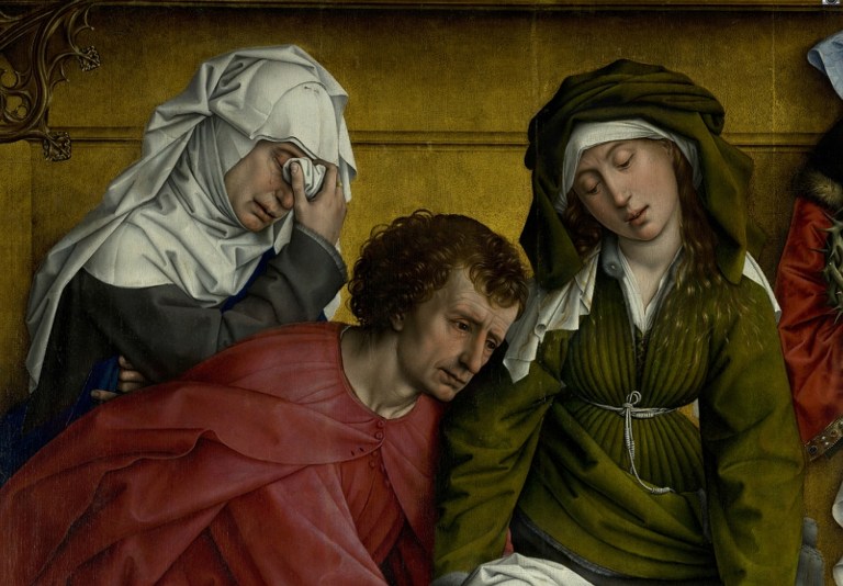 Weyden_Rogier_van_der_-_Descent_from_the_Cross_-_Detail_Mary_of_Clopas_Saint_John_the_Evangelist_and_Mary_Salome.jpg
